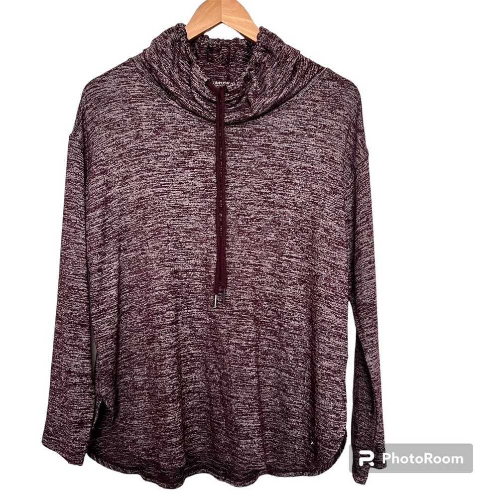 Calvin Klein Performance stretch purple Cowl neck Long Sleeves sweatshirt Size S